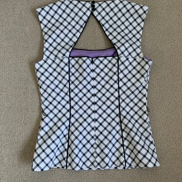 White House Black Market Plaid Top - Picture 4 of 11